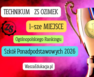 Ogromne gratulacje dla Zespołu Szkół w Ozimku!